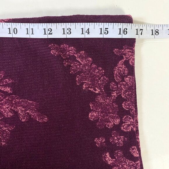 Free People Floral Layered Knit Skirt Large Multicolor Lettuce Hem Stretch Flaws - Picture 16 of 16